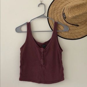 Mauve Ribbed Crop Tank
